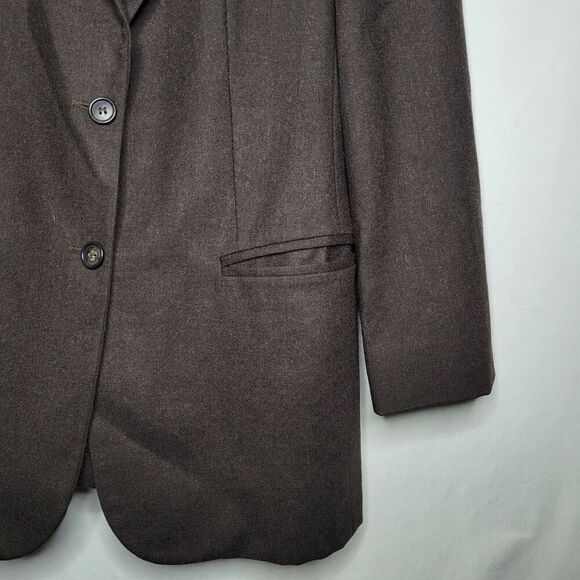 United Colors of Benetton Wool Chocolate Brown LS Blazer Women's Size 42 Medium - Picture 5 of 9